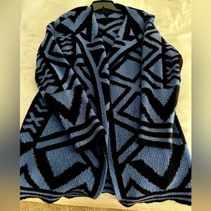 Blue and Black long cardigan. Size XS. Nic and Zoe.
